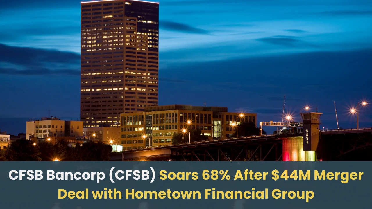 CFSB Bancorp (CFSB) Soars 68% After M Merger Deal with Hometown Financial Group CFSB Bancorp (CFSB) Soars 68% After M Merger Deal with Hometown Financial Group